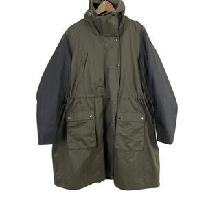 Lane Bryant Military Trench Coat Women Size 18/20 Green Black